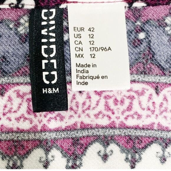 H&M Divided Shirt Dress, Boho Print, 12 - Picture 7 of 7
